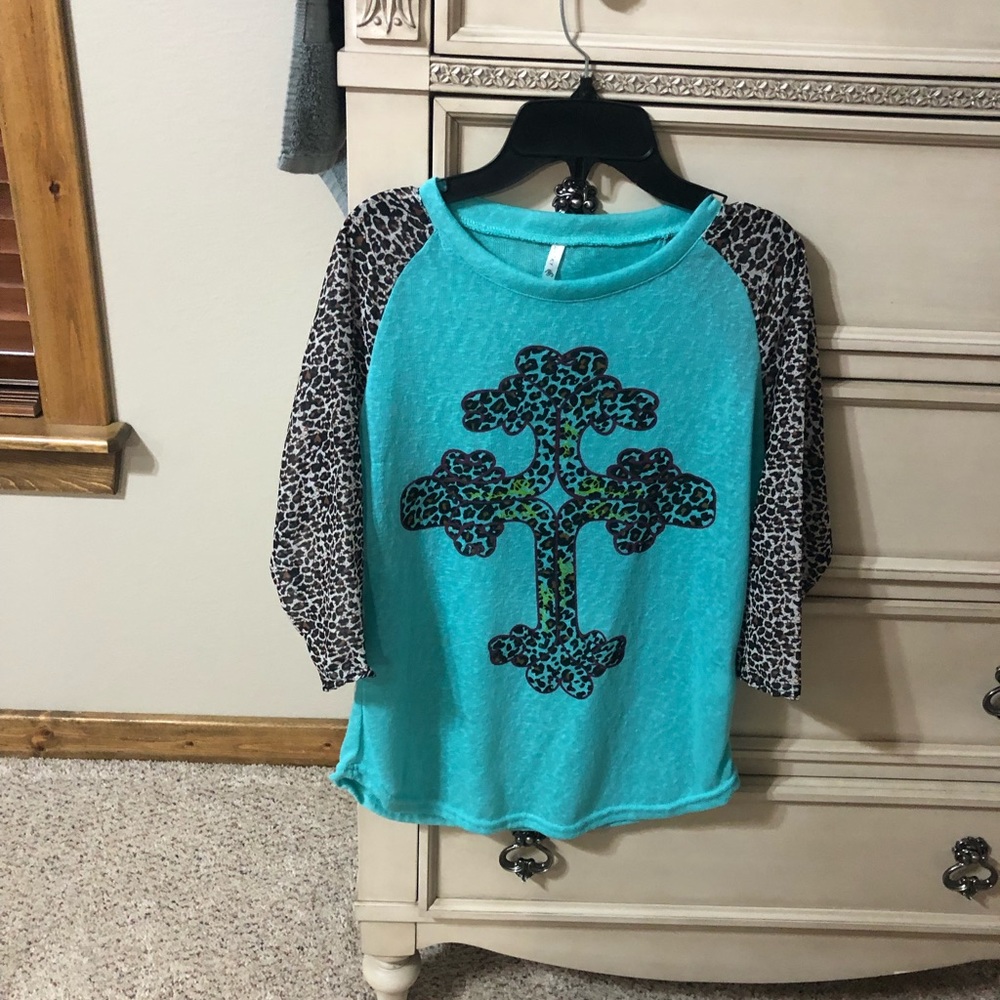 Girls XL western 3/4 sleeve shirt